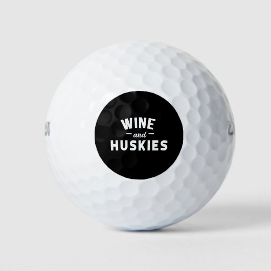 Wijn en Huskies Golfballen (Voorkant)