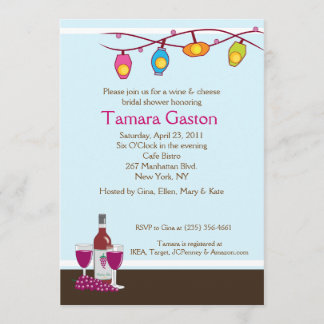 Wijn en kaas, 5x7 Vrijgezellenfeest Uitnodigen Kaart