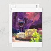 Wijn en kaas briefkaart (Voorkant / Achterkant)