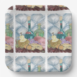 Wijn en kaas Charcuterie Papieren Bordje