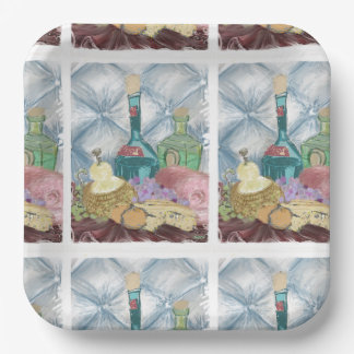 Wijn en kaas Charcuterie Papieren Bordje