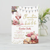 Wijn en kaas Charcuterie Vineyard Vrijgezellenfees Kaart (Staand voorkant)