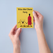 Wijn en kaas feestuitnodiging flyer (Hand)