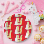 Wijn en kaas feestuitnodiging papieren bordje (Feest)