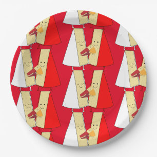 Wijn en kaas feestuitnodiging papieren bordje