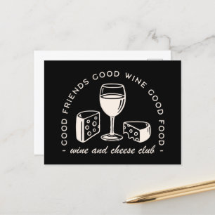 Wijn en kaas proeverij feestavond briefkaart