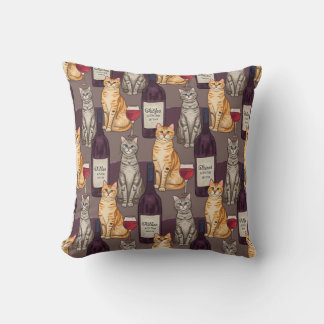 Wijn en katten kussen. kussen
