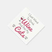 Wijn en katten servet (Hoek)