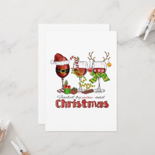 Wijn en kerst kaart