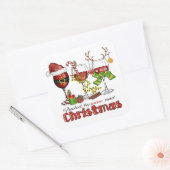 Wijn en Kerst stickers (Envelop)