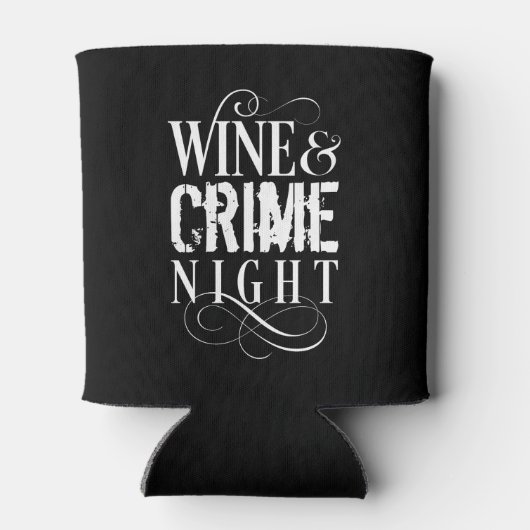 Wijn- en misdaadnacht - grappige ware misdaad blikjeskoeler (Achterkant)