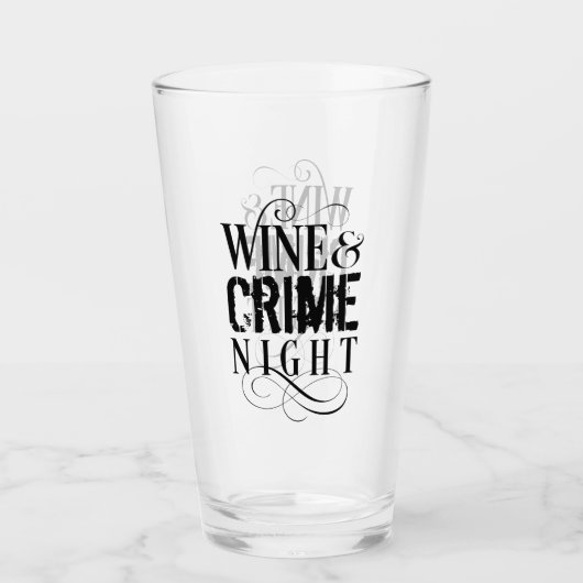 Wijn- en misdaadnacht - grappige ware misdaad Glas (Voorkant)