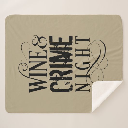 Wijn- en misdaadnacht - grappige ware misdaad Sher Sherpa Deken (Voorkant (horizontaal))