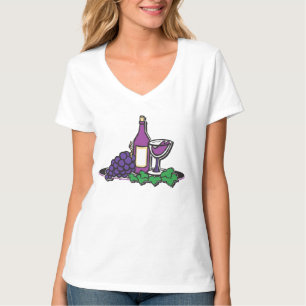 Wijn en Paarse druiven T-shirt