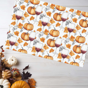 Wijn en pompoenen aquarel herfst tissuepapier