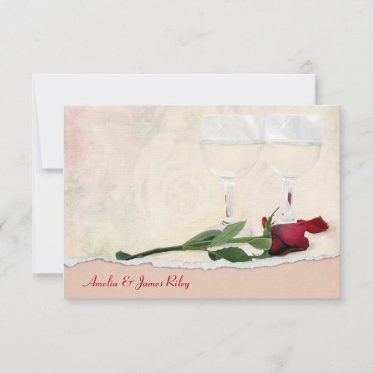 Wijn en roos RSVP (Voorkant)
