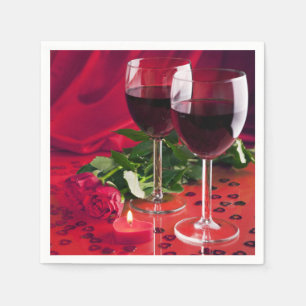 Wijn en Rozen Servetten