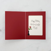 Wijn en Rozen Verjaardag Voor Vrouw Kaart (Binnen)