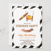Wijn en sigaret verjaardagsfeestje uitnodigingskaa kaart (Voorkant)