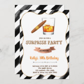 Wijn en sigaret verjaardagsfeestje uitnodigingskaa kaart (Voorkant / Achterkant)