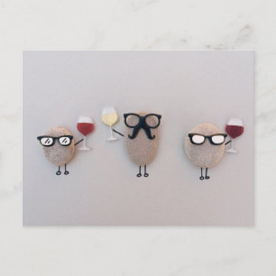 Wijn en stenen briefkaart