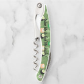Wijn en Sushi Groene Monogram Kurkentrekker (Voorkant)