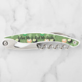 Wijn en Sushi Groene Monogram Kurkentrekker (Voorkant)