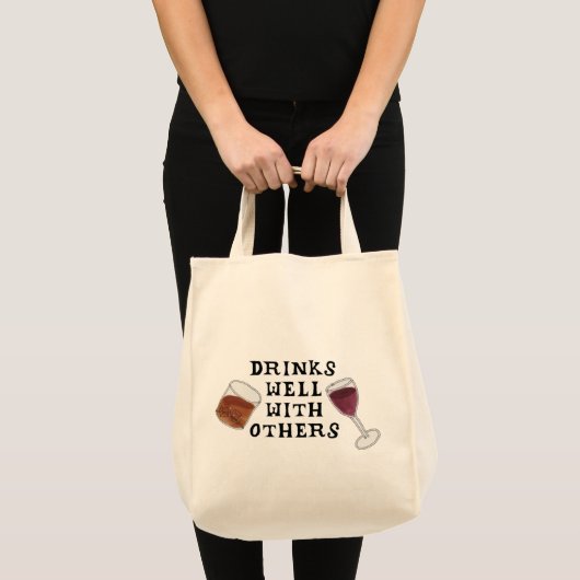 Wijn en vloeibaar Drink goed met andere Canvas tas (Voorkant (product))