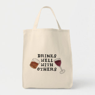 Wijn en vloeibaar Drink goed met andere Canvas tas