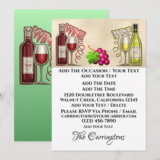 Wijn en Vrienden Kaart (Voorkant / Achterkant)