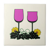 Wijn en zonnebloemen tegeltje (Voorkant)