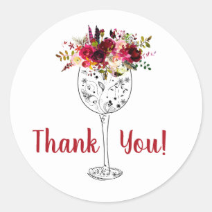 wijn , flora dank je stickers