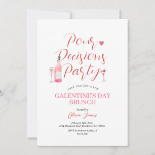 Wijn Galentine's Day Party Brunch Diner Valentijn Kaart