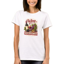 Wijn geeft me superkrachten Funny T-shirt