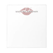 Wijn getinte lippen kalligrafie script notitieblok (Voorkant)