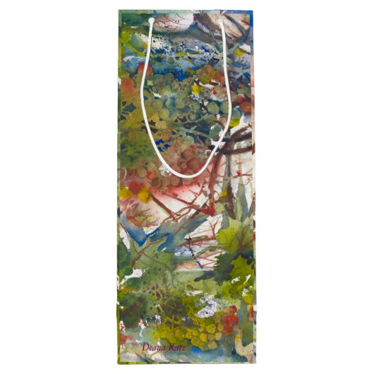 Wijn Gift Bag Vineyard Painting Wijn Cadeautas (Achterkant)