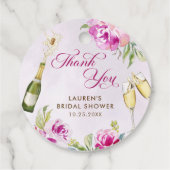 Wijn Glas Bloemige Bruiloft Feest Bedankjes Labels (Achterkant)