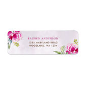 Wijn Glas Bloemige Bruiloft Feest Etiket (Voorkant)