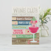 Wijn Glas Boek Stack Wijn Club Boek Liefhebber (Staand voorkant)