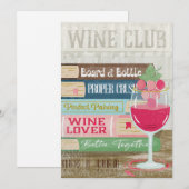 Wijn Glas Boek Stack Wijn Club Boek Liefhebber (Voorkant / Achterkant)