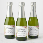 Wijn Glas Bruiloft Met Roest en Goud Bruidsontbijt Sparkling Wijnetiket (Flessen)