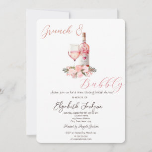 Wijn Glas Fles Rozen Brunch & Bubbelwijn Kaart