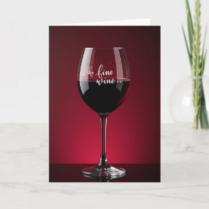 Wijn Glas Kaart voor Verjaardag