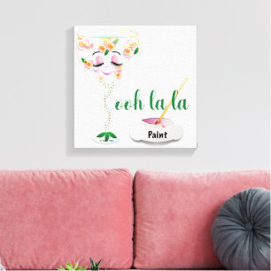 Wijn Glas met Karakter Canvas Afdruk