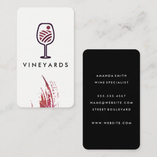 Wijn Glas Wijngaard Boerderij Logo Visitekaartje