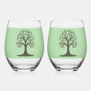 🌳 Wijn Glas Zonder Voet Boom Des Levens🍹
