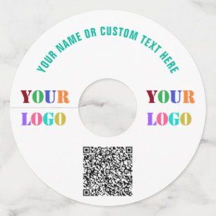 Wijn glaslabels met merklogo en QR-code voorbeeld Wijnglaslabel