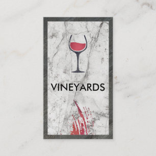Wijn Glass Logo Witte marmer Leisteentrim Visitekaartje