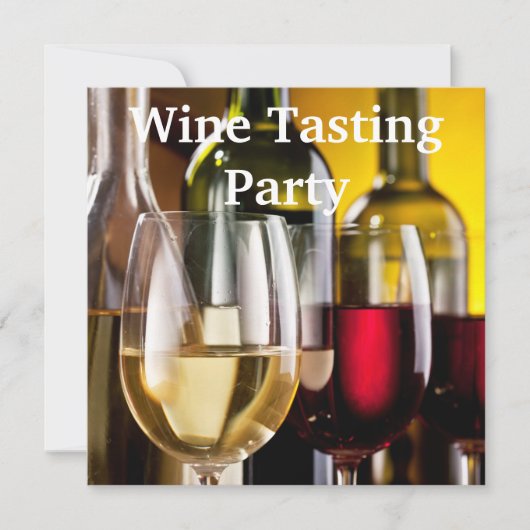 Wijn Glazen Flessen Wijnproeverij Feest Kaart (Voorkant)