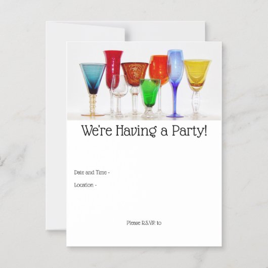 Wijn Glazen Magnetische Uitnodiging (Voorkant)